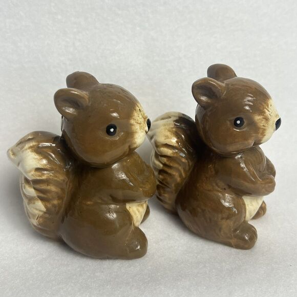VTG Ceramic Squirrel Salt And Pepper Shaker Set Forest Woodland Animal Whimsy - Picture 8 of 15